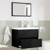 Badkamermeubelset met lade 2 pcs Zwart Eiken 57 x 37 x 45 cm