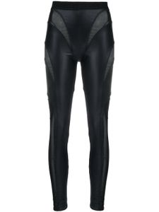 Versace Jeans Couture legging en cuir artificiel à empiècements - Noir