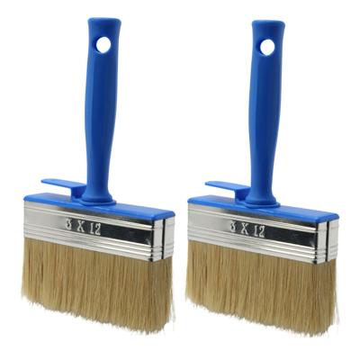 Blokkwast van 12 x 3 cm - 2x - schilderen - verfspullen - dikke kwasten - kunststof