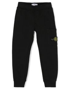 Stone Island Junior pantalon de jogging à patch Compass - Noir