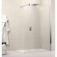 Novellini Lunes inloopdouche H 88 90x195cm met muursteun 100cm mat chroom profiel en helder glas LUNESH901B LUNESH901B