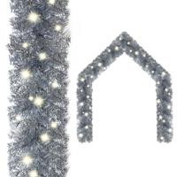 VidaXL Kerstslinger met led-lampjes 20 m zilverkleurig