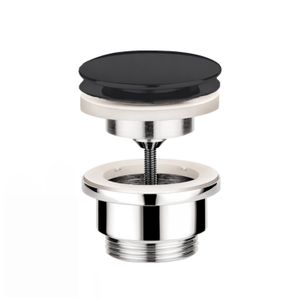 Clickwaste Hotbath Cobber Afvoerplug met Schroef Rond Mat Zwart