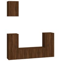 The Living Store TV-meubelset - Bruineiken - 2x 57 x 34.5 x 40 cm - 2x 40 x 34.5 x 80 cm - 1x 40 x 34.5 x 60 cm