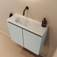 Toiletmeubel Mondiaz Ture Dlux | 60 cm | Meubelkleur Greey | Eden wastafel Opalo Links | Zonder kraangat