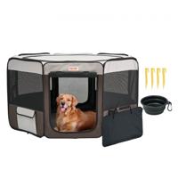 VEVOR puppyren van 600D Oxford-stof Puppyren 1168 x 1168 x 584 mm Dierenbox met 8 gaaspanelen Box Opvouwbare buitenren Ideaal voor honden Konijnen Katten enz.