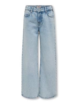 Kids ONLY winter jeansbroek meisjes - blauw - KogCobain - straight fit, glitter steentjes