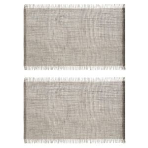 Set van 12x stuks placemats uni grijs jute 45 x 30 cm