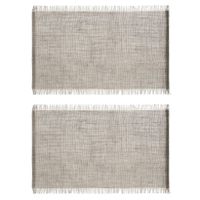 Set van 12x stuks placemats uni grijs jute 45 x 30 cm