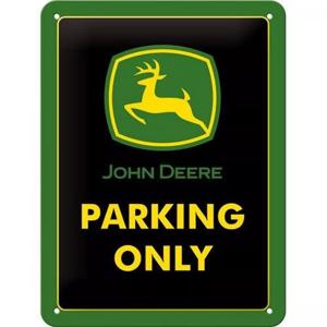 Nostalgic Art wandbord/muurplaatjes - metaal - John Deere Parking Only - 15 x 20 cm - mancave