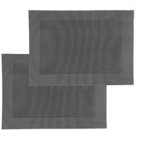 Secret de Gourmet diner placemat Texaline - Set van 6x stuks - zwart - 50 x 35 cm - Onderleggers