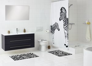 RIDDER RIDDER Badmat Zebra 38x72 cm wit en zwart