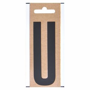 Naamsticker letter U zwart