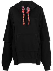 Khrisjoy contrast-drawstring oversize hoodie - Zwart