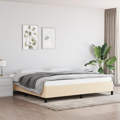 Bedframe zonder matras stof crèmekleurig 200x200 cm