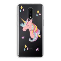 Roze eenhoorn: OnePlus 7 Transparant Hoesje