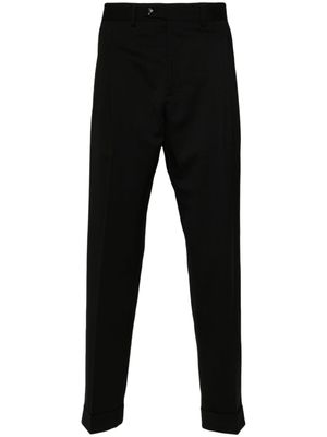Dell'oglio pantalon en laine mélangée à coupe droite - Noir