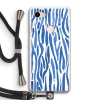 Blauwe nerven: Pixel 3 Transparant Hoesje met koord