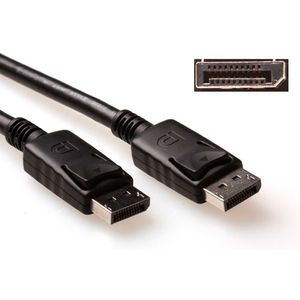 ACT AK3982 4K DisplayPort kabel | Male/Male | Power Pin 20 aangesloten | Zwart | 5 meter