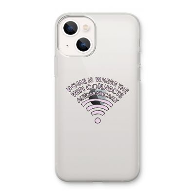 Home Is Where The Wifi Is: iPhone 13 mini Transparant Hoesje