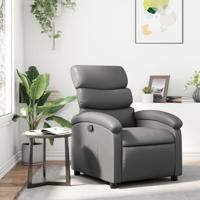 Relaxfauteuil grijs kunstleer
