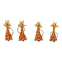 Houten Sleutelhangers Giraf (Set van 4) - thumbnail