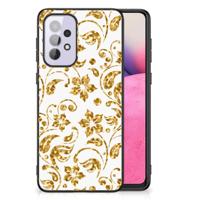 Samsung Galaxy A33 5G Bloemen Hoesje Gouden Bloemen