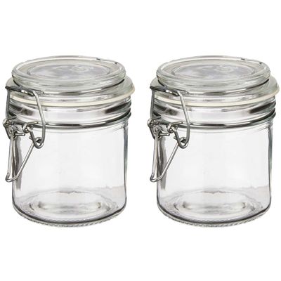 Voorraadpotten/bewaarpotten - 2x - Tarro - 250 ml - glas - met beugelsluiting - D11 x H10 cm