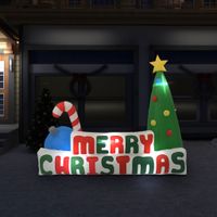 Kerstboom Merry Christmas opblaasbaar LED 240x188 cm - thumbnail