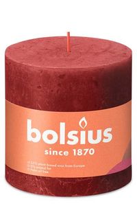 Bolsius Stompkaars Delicate Red Ø100 mm - Hoogte 10 cm - Rood - 62 branduren