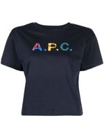 A.P.C. t-shirt en coton à logo Val imprimé - Bleu