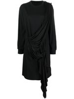 MM6 Maison Margiela robe-pull drapée à manches longues - Noir