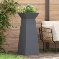Tuinpilaren Plantenbakken - 2 stuks met kom in antraciet - 40x40x100 cm - Staal