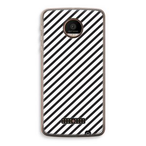 Strepen zwart-wit: Motorola Moto Z Force Transparant Hoesje