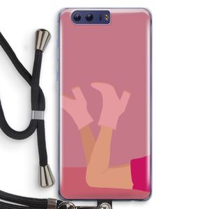 Pink boots: Honor 9 Transparant Hoesje met koord