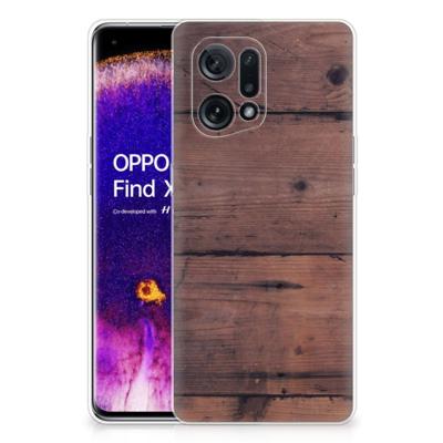 OPPO Find X5 | Bumper Hoesje | Old Wood