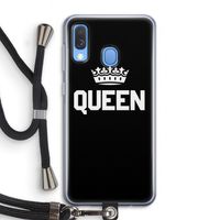 Queen zwart: Samsung Galaxy A40 Transparant Hoesje met koord