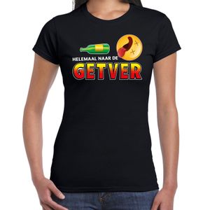 Funny emoticon t-shirt helemaal naar de getver zwart voor dames