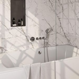 Brauer Chrome carving inbouw - douchegarnituur - 3 carving knoppen - handdouche rond 3 standen - chroom 5-CE-096