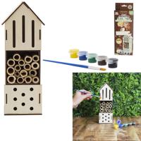 Insectenhotel - 2x - DIY - hout - 23,5 cm - inclusief verf - educatief - bijenhotel/Insectenhuis