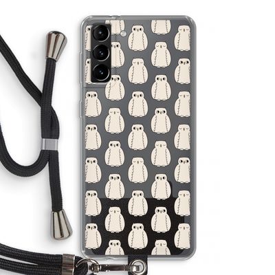 Uilen: Samsung Galaxy S21 Plus Transparant Hoesje met koord