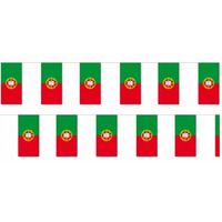 2x Papieren vlaggenlijn Portugal landen decoratie   -