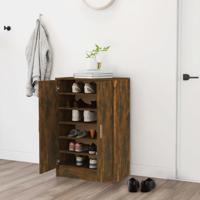 Schoenenkast 60x35x92 cm bewerkt hout gerookt eikenkleurig