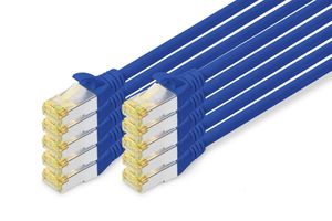 Digitus DK-1644-A-020-B-10 RJ45 Netwerkkabel, patchkabel CAT 6A S/FTP 2.00 m Blauw 1 stuk(s)