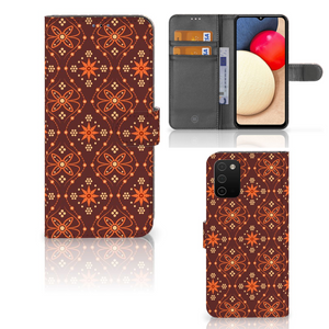 Samsung Galaxy A03s Telefoon Hoesje Batik Brown