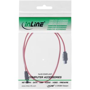 InLine 27305 SATA-kabel 0,5 m Rood