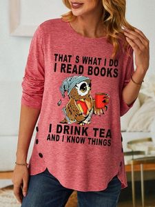 Women Owl That's What I Do I Read Books I Drink Tea And I Know Things Simple Long Sleeve Top