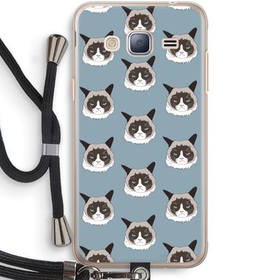 It's a Purrr Case: Samsung Galaxy J3 (2016) Transparant Hoesje met koord