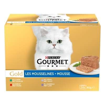 GOURMET GOLD MOUSSE MIXED KONIJN / RUND / KALF / LAM