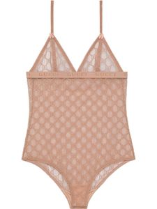 Gucci body en tulle à motif monogrammé - Rose